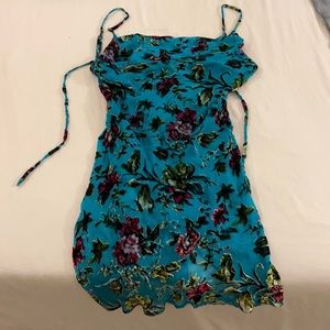 Rat and Boa blue floral dress, fully lined